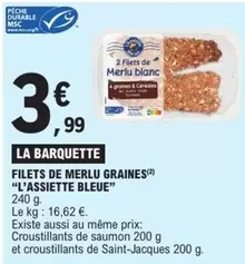 Assiette Bleue - Filets De Merlu Graines offre à 3,99€ sur E.Leclerc