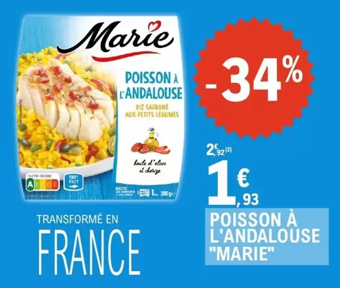 Marie - Poisson A L'andalouse offre à 1,93€ sur E.Leclerc