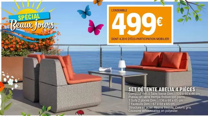 Set De Tente Abelia 4 Pièces offre à 499€ sur E.Leclerc