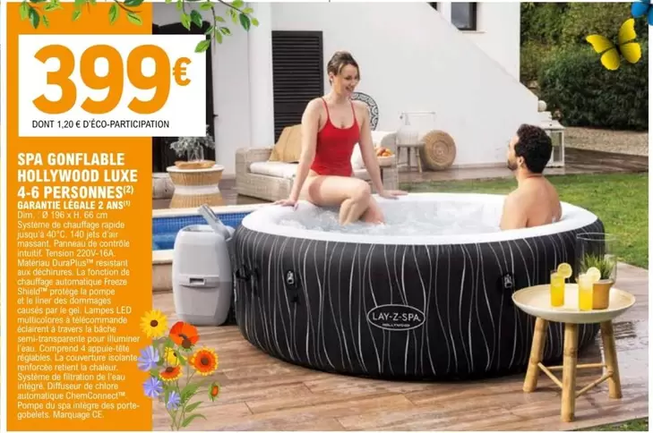 Hollywood - Spa Gowner Lable  Luxe 6 Personnes offre à 399€ sur E.Leclerc