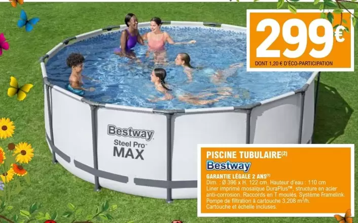 Bestway - Piscine Tubulaire offre à 299€ sur E.Leclerc