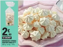Meringues Striées Parfum Vanille offre à 2,8€ sur E.Leclerc