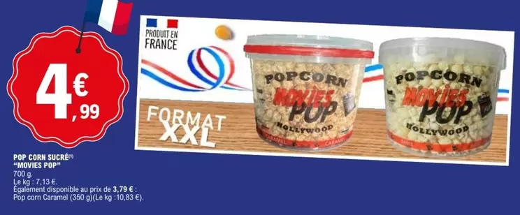 Movies Pop - Pop Corn Sucré offre à 4,99€ sur E.Leclerc