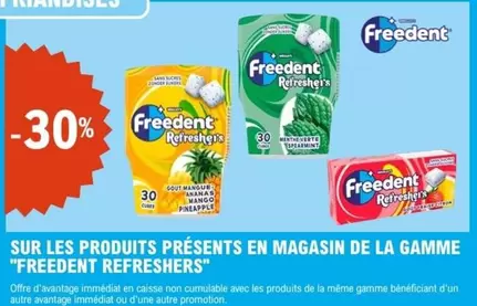 Freedent - Sur Les Produits Présents En Magasin De La Gamme Refreshers offre sur E.Leclerc