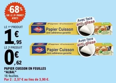Albal - Papier Cuisson En Feuilles offre à 1,95€ sur E.Leclerc
