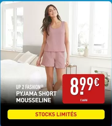 Pyjama Short Mousseline offre à 8,99€ sur Aldi