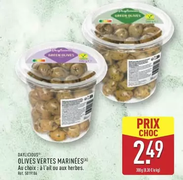 Daylicious - Olives Vertes Marinées offre à 2,49€ sur Aldi