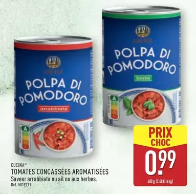 Tomates Concassées Aromatisées offre à 0,99€ sur Aldi