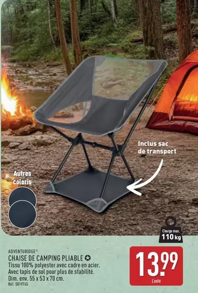 Dim - Chaise De Camping Pliable offre à 13,99€ sur Aldi