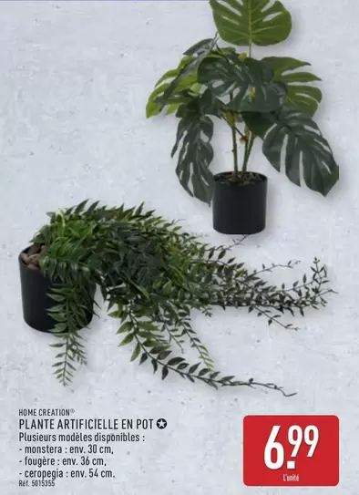 Home Creation - Plante Artificielle En Pot offre à 6,99€ sur Aldi