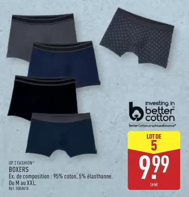Up2fashion - Boxers offre à 9,99€ sur Aldi