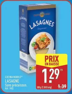 Cucina Nobile - Lasagne offre à 1,29€ sur Aldi