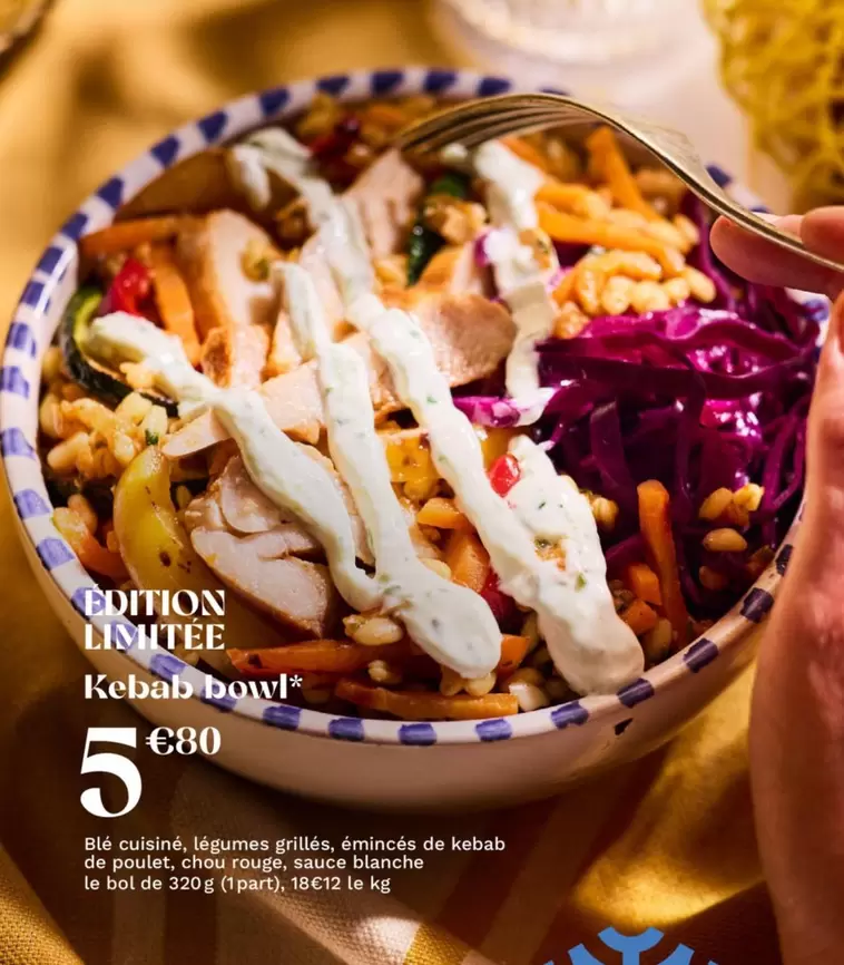 Kebab Bowl offre à 5,8€ sur Picard