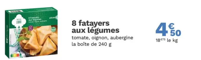 Fatayers Aux Legumes offre à 4,5€ sur Picard