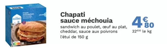Chapati Sauce Méchouia offre à 4,8€ sur Picard