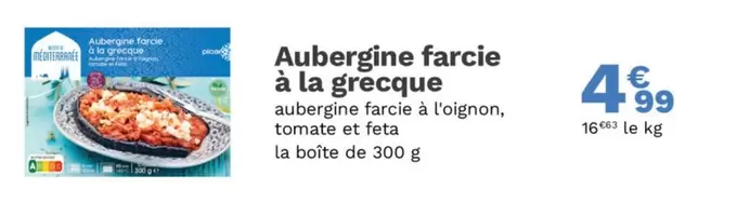 Aubergine Farcie À La Grecque offre à 4,99€ sur Picard