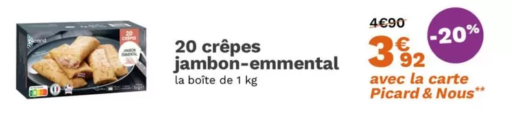 Picard - Crêpes Jambon-Emmental offre à 3,92€ sur Picard