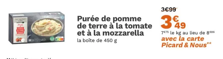 Picard - Purée De Pomme De Terre À La Tomate Et À La Mozzarella offre à 3,49€ sur Picard