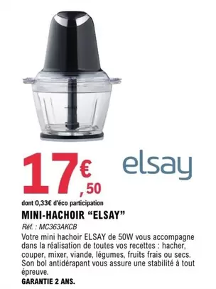 Elsay - Mini-Hachoir  offre à 17,5€ sur E.Leclerc