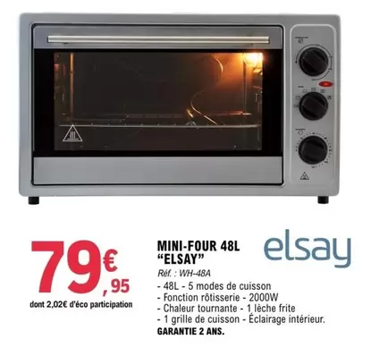 Elsay - Mini-Four  offre à 79,95€ sur E.Leclerc