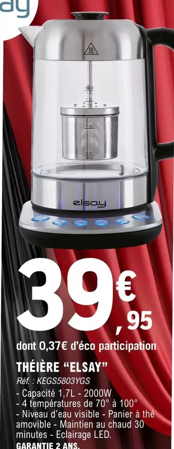 Elsay - Théière offre à 39,95€ sur E.Leclerc