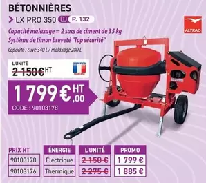 Promo - Bétonnières offre à 1799€ sur Loxam