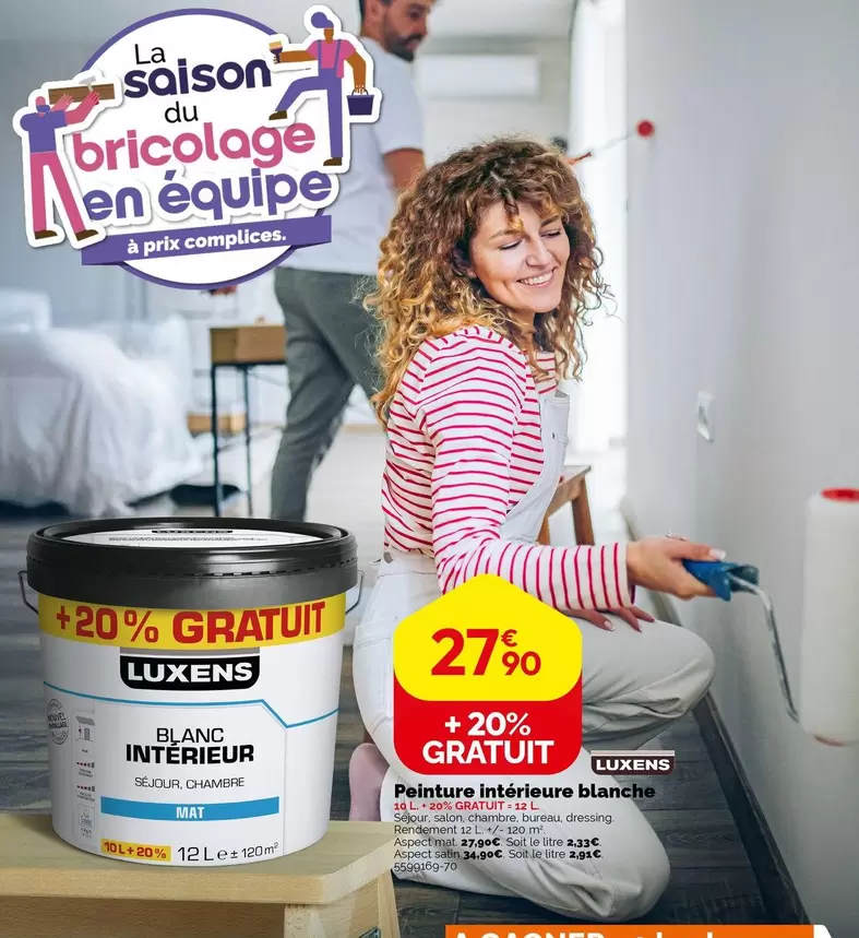Luxens - Peinture Intérieure Blanche offre à 27,9€ sur Weldom