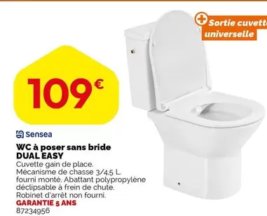 Sensea - Wc À Poser Sans Bride Dual Easy offre à 109€ sur Weldom