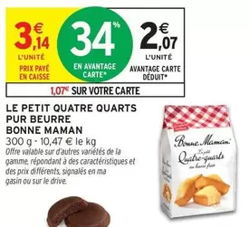 Bonne maman - Le Petit Quatre Quarts Pur Beurre offre à 3,14€ sur Intermarché Hyper