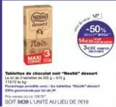 Nestlé - Tablettes De Chocolat Noir offre à 7,19€ sur Monoprix