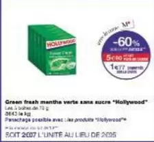 Hollywood - Green Fresh Menthe offre sur Monoprix