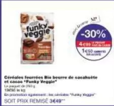 Funky Veggie - Cereales Bio Beurre De Anahuete Et Cacao offre à 28€ sur Monoprix