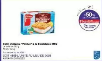 Findus - Cellin D'Alaska "findure" À In Bcrofetaine Msc offre à 4489€ sur Monoprix