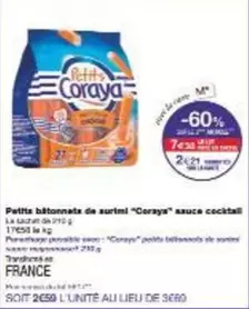 Coraya - Paettes Batonnets De Surimi offre sur Monoprix