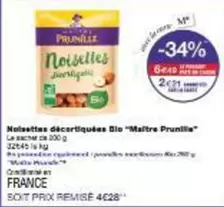 Noisettes Décortiquées Bio offre à 2,59€ sur Monoprix