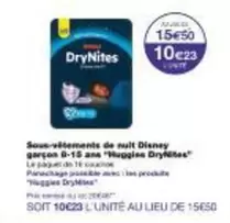 DryNites - Sour-Afternments De Nuit Disney Garçon offre à 10,23€ sur Monoprix