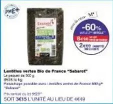 Lensilles Vertes Bio De France offre à 9,23€ sur Monoprix