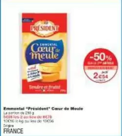 Président - Emmental offre à 2,54€ sur Monoprix