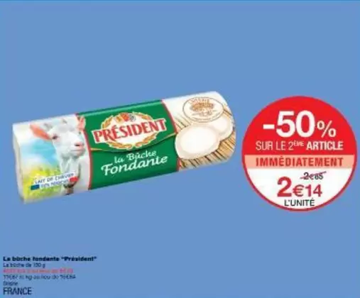 Président - La Boeche Fondante "pressi-vaisselle offre à 2,14€ sur Monoprix