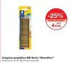 Staedtler - Crayons Graphites HB offre sur Monoprix
