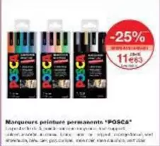 Posca - Monqueurs Peinture Permanents offre à 11,83€ sur Monoprix