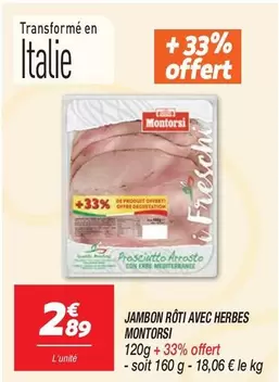 Montorsi - Jambon Rôti Avec Herbes offre à 2,89€ sur Netto