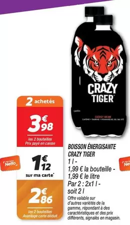 Netto - Boisson Énergisante offre à 1,12€ sur Netto