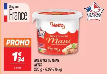 Netto - Rillettes Du Mans offre à 1,34€ sur Netto