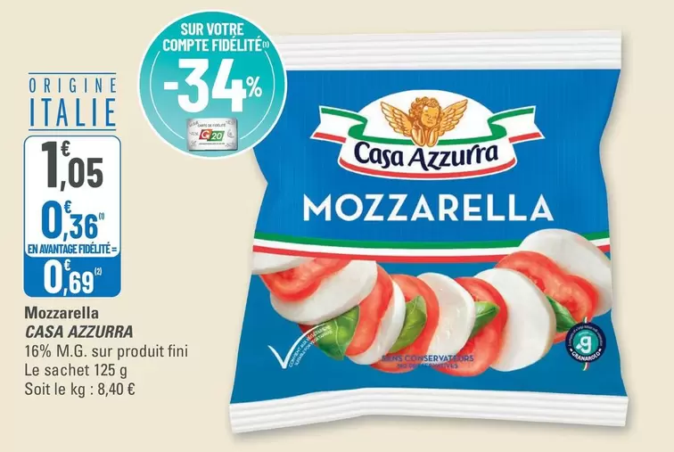 Casa Azzurra - Mozzarella offre à 1,05€ sur G20