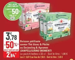 San Pellegrino - Boisson Pétillante Saveur The Blanc & Pêche Ou Darjeeling & Agrumes offre à 3,78€ sur G20