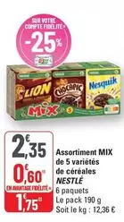 Nestlé - Assortiment Mix De 5 Varietes De Céréales offre à 2,35€ sur G20