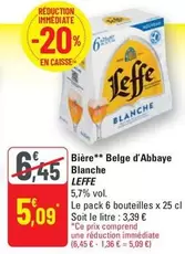 Leffe - Bière Belge D'Abbaye Blanche offre à 5,09€ sur G20