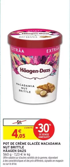 Haagen Dazs - Pot De Crème Glacée Macadamia Nuit Brittle offre à 4,05€ sur Intermarché Express