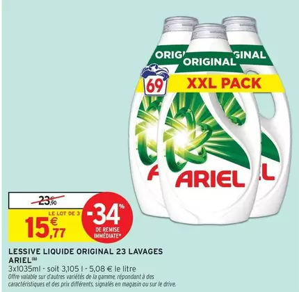 Ariel - Lessive Liquide Original  offre à 15,77€ sur Intermarché Express